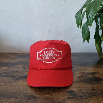 Vintage American Trucker Hat Snapback cap one size adjustable red Dolly Madison Bakery