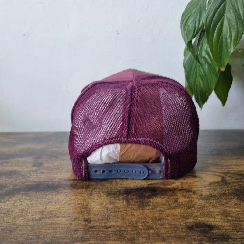 Vintage American Trucker Hat Snapback cap one size adjustable burgundy Perryville Elks