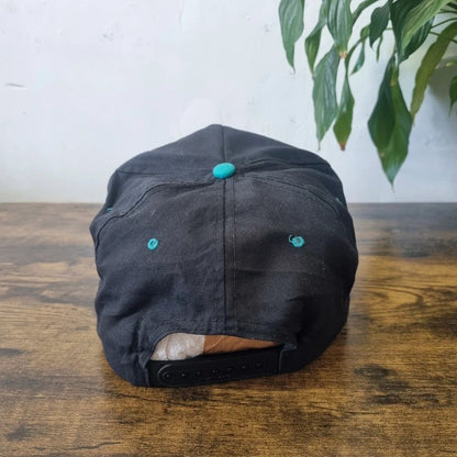 Vintage American Trucker Hat Snapback cap one size adjustable black green argosy ship