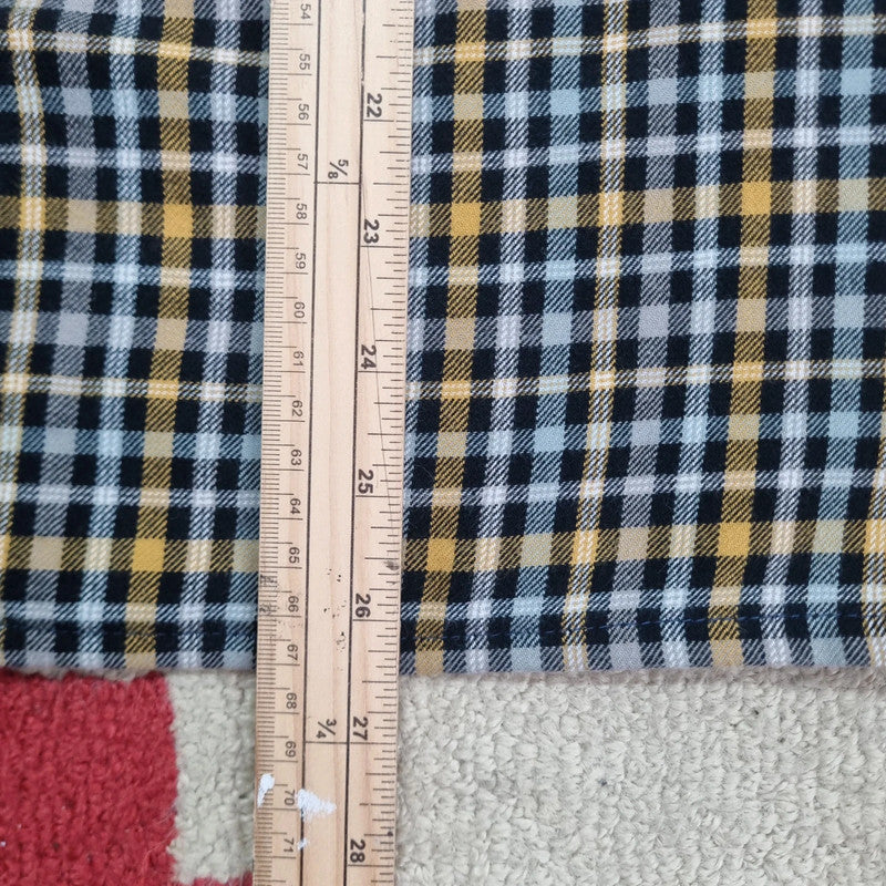 Vintage Columbia Boxy Fit Cropped Shirt Long Sleeve XL Check Black Button Up Skater Y2K Surf