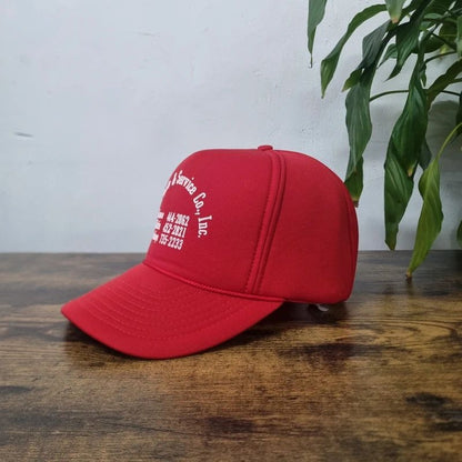Vintage American Trucker Hat Snapback cap one size adjustable red auto parts