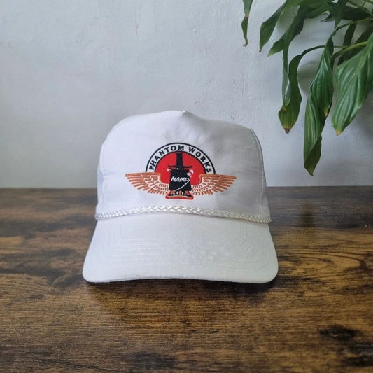 Vintage American Trucker Hat Snapback cap one size adjustable white phantom works