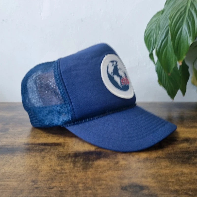 Vintage American Trucker Hat Snapback cap one size adjustable blue rtb bosnia