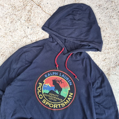POLO RALPH LAUREN  T-Shirt Men's SMALL Long Sleeve Hooded Tricot Logo