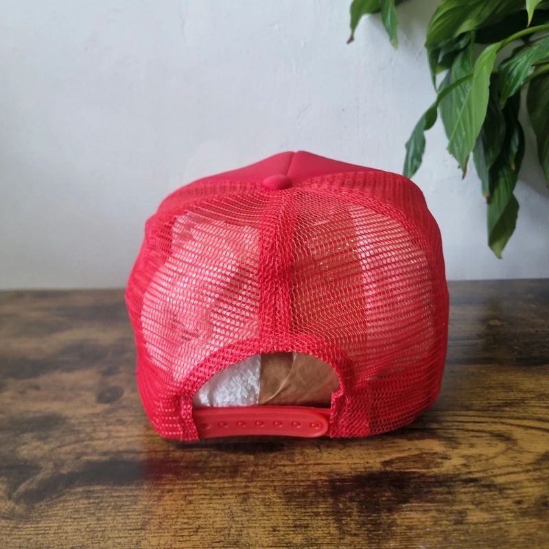 Vintage American Trucker Hat Snapback cap one size adjustable red pro rich cow