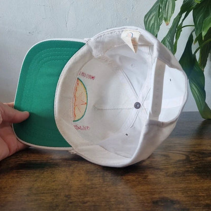 Vintage American Trucker Hat Snapback cap one size white oklahoma John hancock bowl