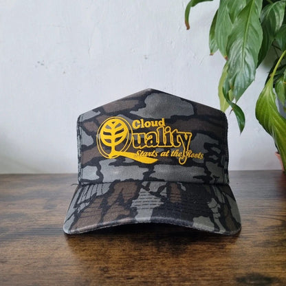 Vintage American Trucker Hat Snapback cap one size adjustable grey brown cloud Quality