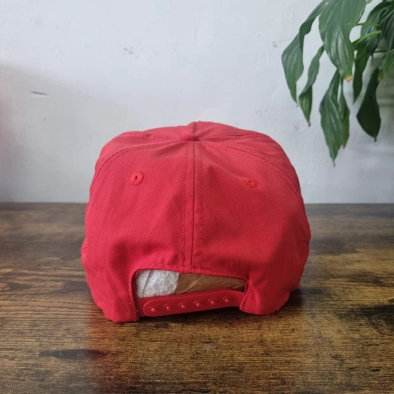 Vintage American Trucker Hat Snapback cap one size red Zebco fishing