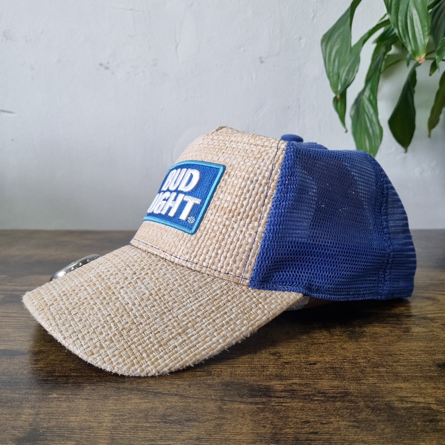 Vintage Budweiser Baseball Hat Snapback cap one size adjustable beige blue