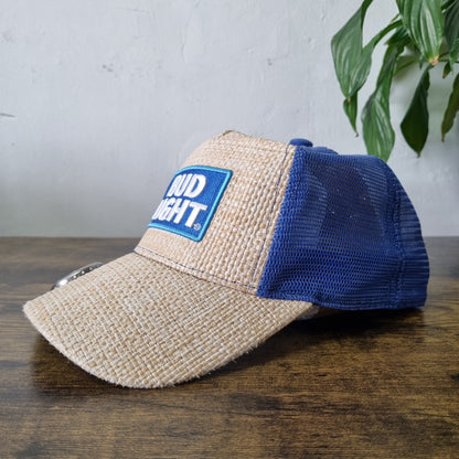 Vintage Budweiser Baseball Hat Snapback cap one size adjustable beige blue