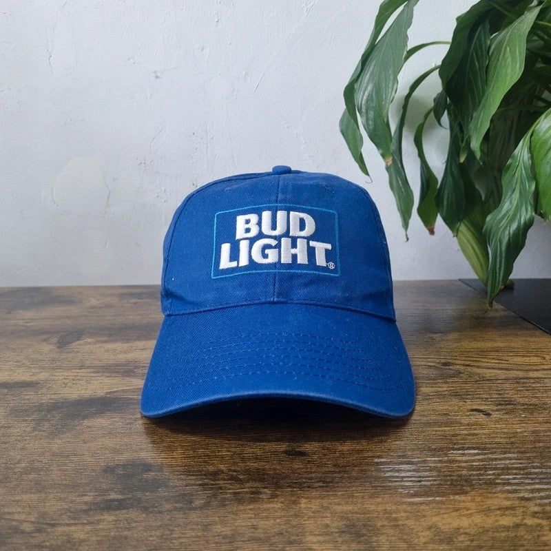 Bud light Baseball Hat Snapback cap one size adjustable blue