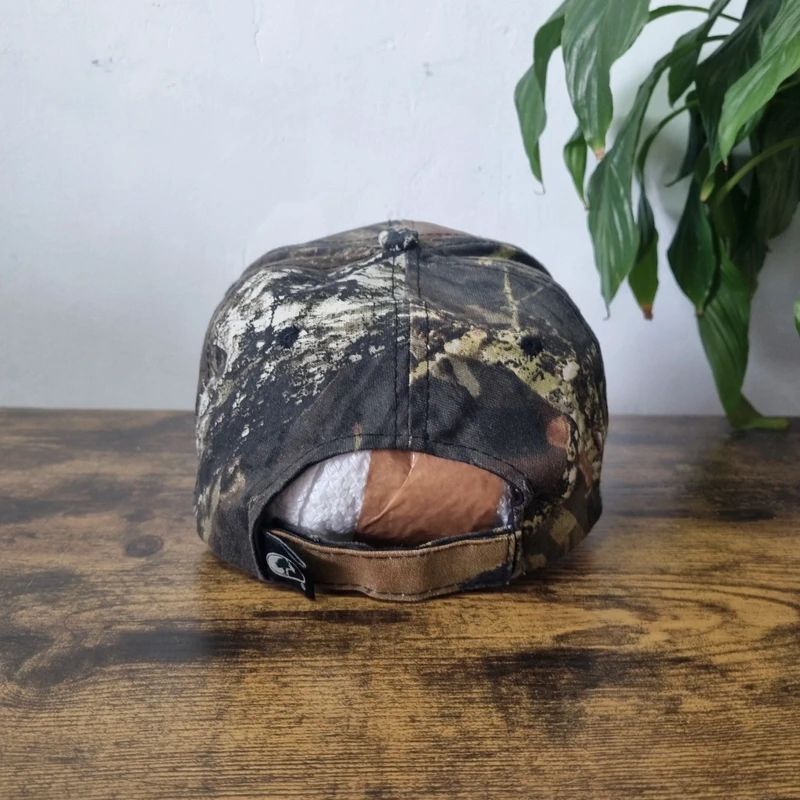 Vintage American Baseball Hat Snapback cap one size khaki brown mossy oak camo army of guard