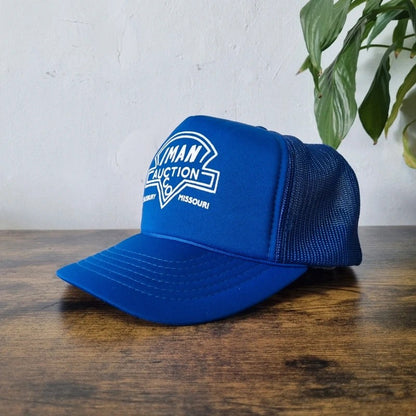 Vintage American Trucker Hat Snapback cap one size adjustable royal blue iman auction