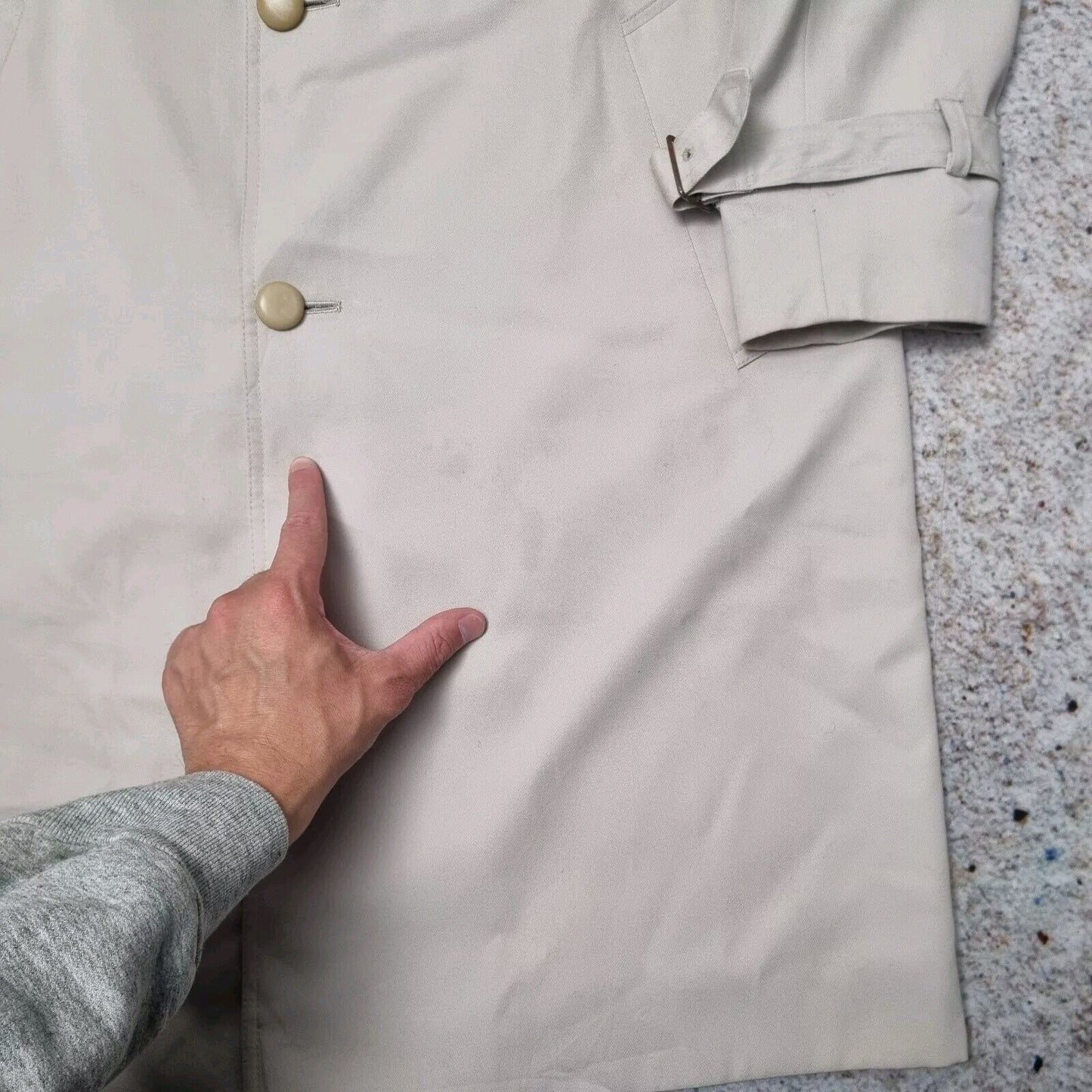 Aquascutum London England Trench Coat Mac Jacket Khaki Beige Mens Size 40