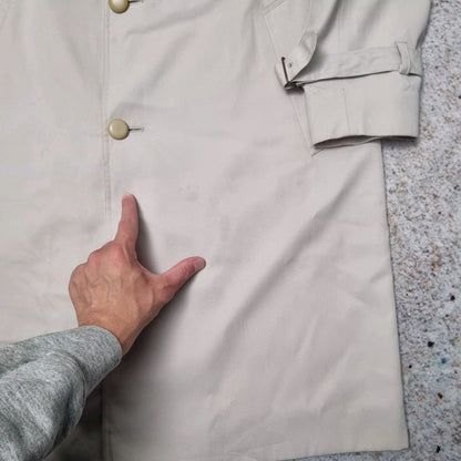 Aquascutum London England Trench Coat Mac Jacket Khaki Beige Mens Size 40