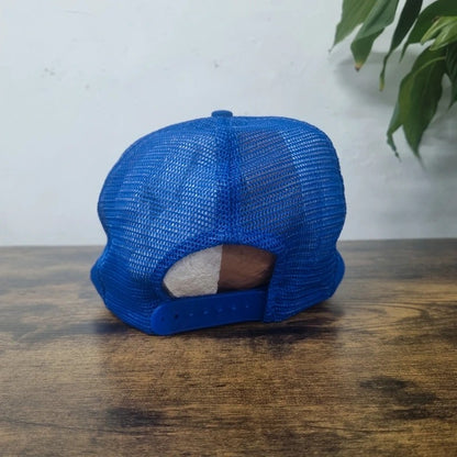 Vintage American Trucker Hat Snapback cap one size adjustable blue white Miller lite beer