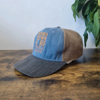 Vintage American baseball Hat Snapback cap one size adjustable blue pebble beach