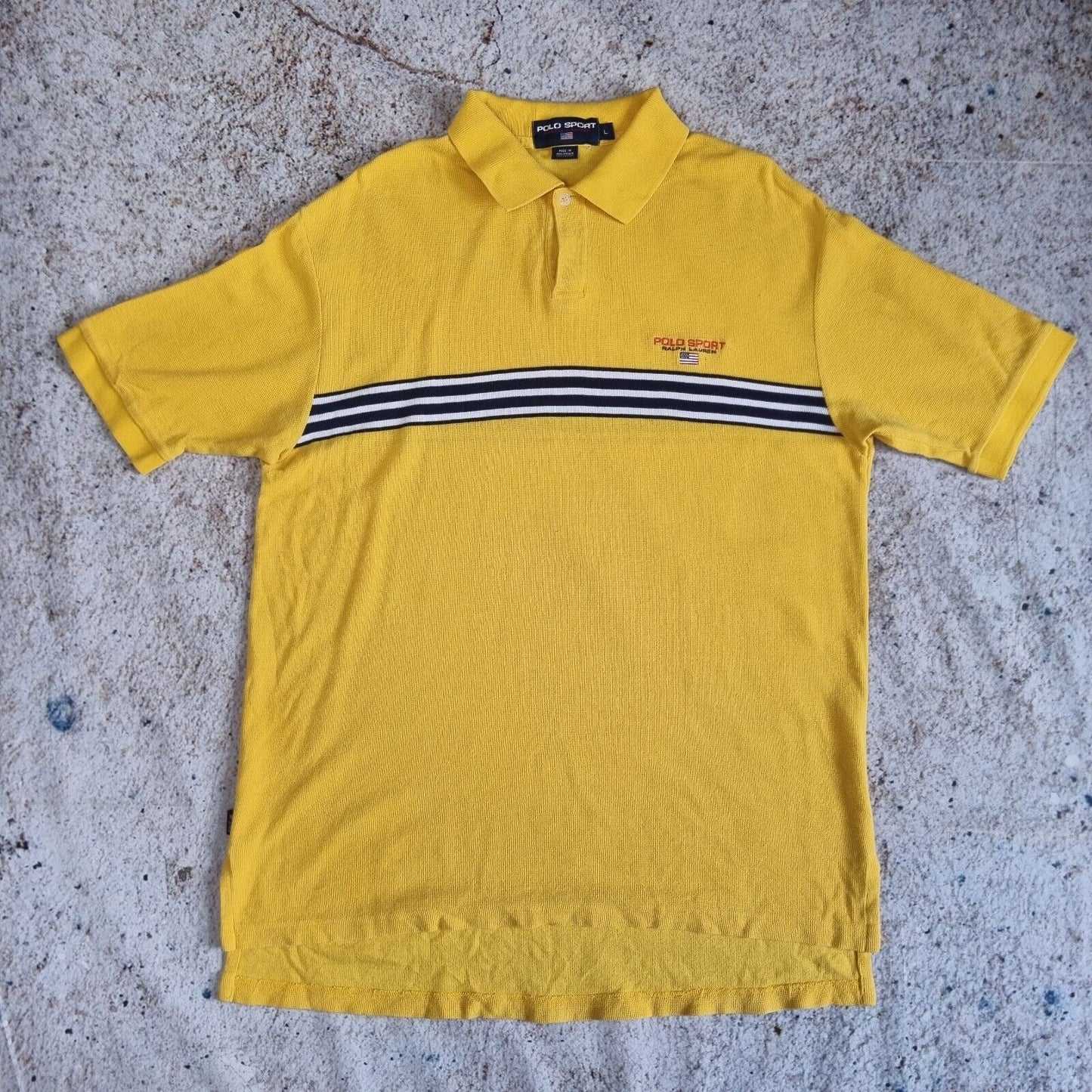 Polo Sport Ralph Lauren  Polo Shirt Size L Yellow Retro Y2k