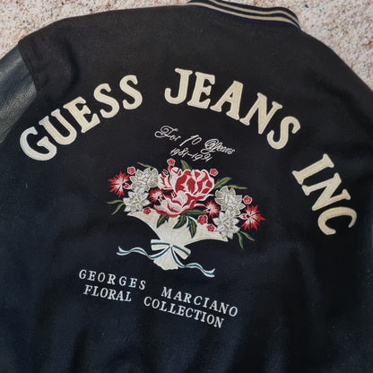 Guess Varisty Jacket Leather Jacket Womens Medium Marciano Edition Floral
