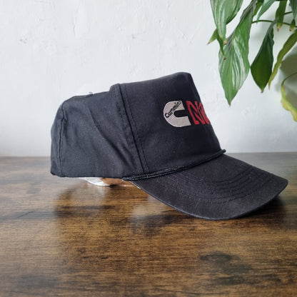 Vintage American Trucker Hat Snapback cap one size adjustable Black Cumming Cn14
