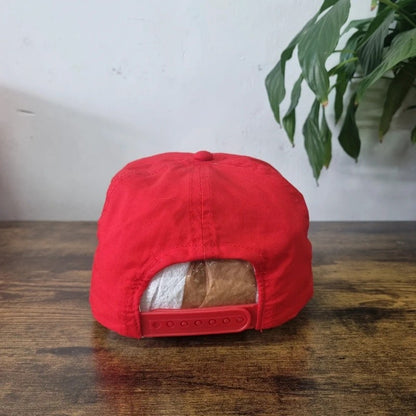 Vintage American Trucker Hat Snapback cap one size adjustable red elgin clean up