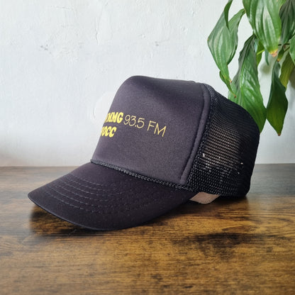Vintage American Trucker Hat Snapback cap one size adjustable WMGG Radio black