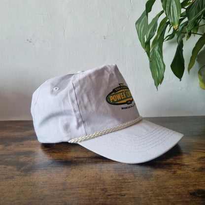 Vintage American Trucker Hat Snapback cap one size adjustable white power centre
