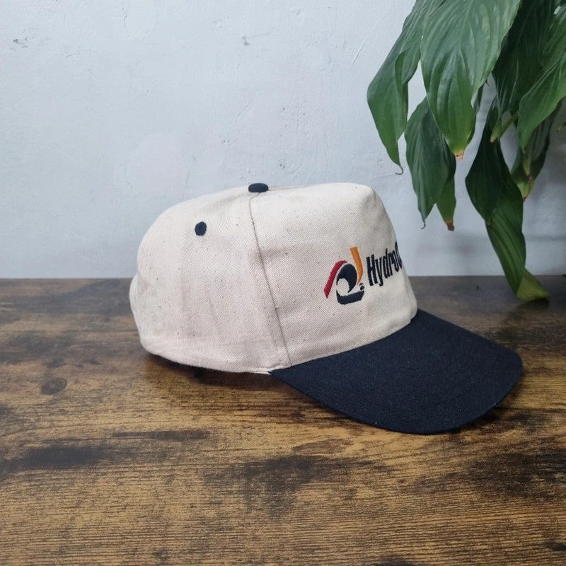 Vintage American Baseball Hat Snapback cap one size adjustable Hydro Chem cream black