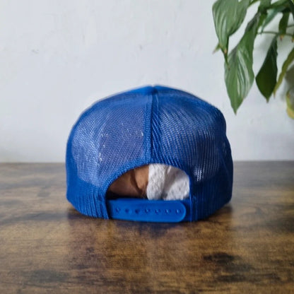 Vintage American Trucker Hat Snapback cap one size adjustable royal blue iman auction