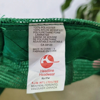Vintage American Trucker Hat Snapback cap one size green white nesters laundry &coffee