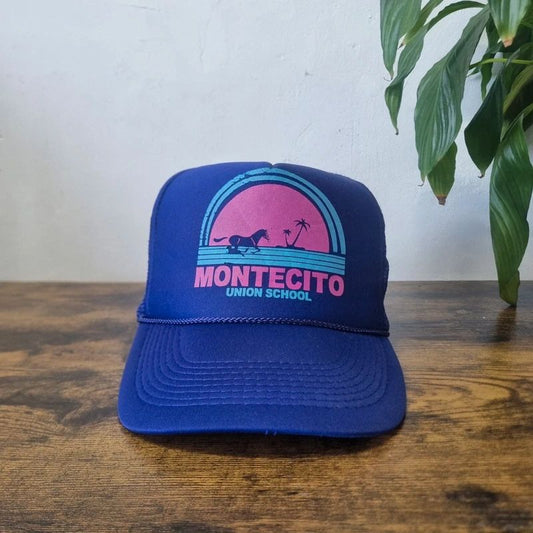 Vintage American Trucker Hat Snapback cap one size adjustable blue montecito horse
