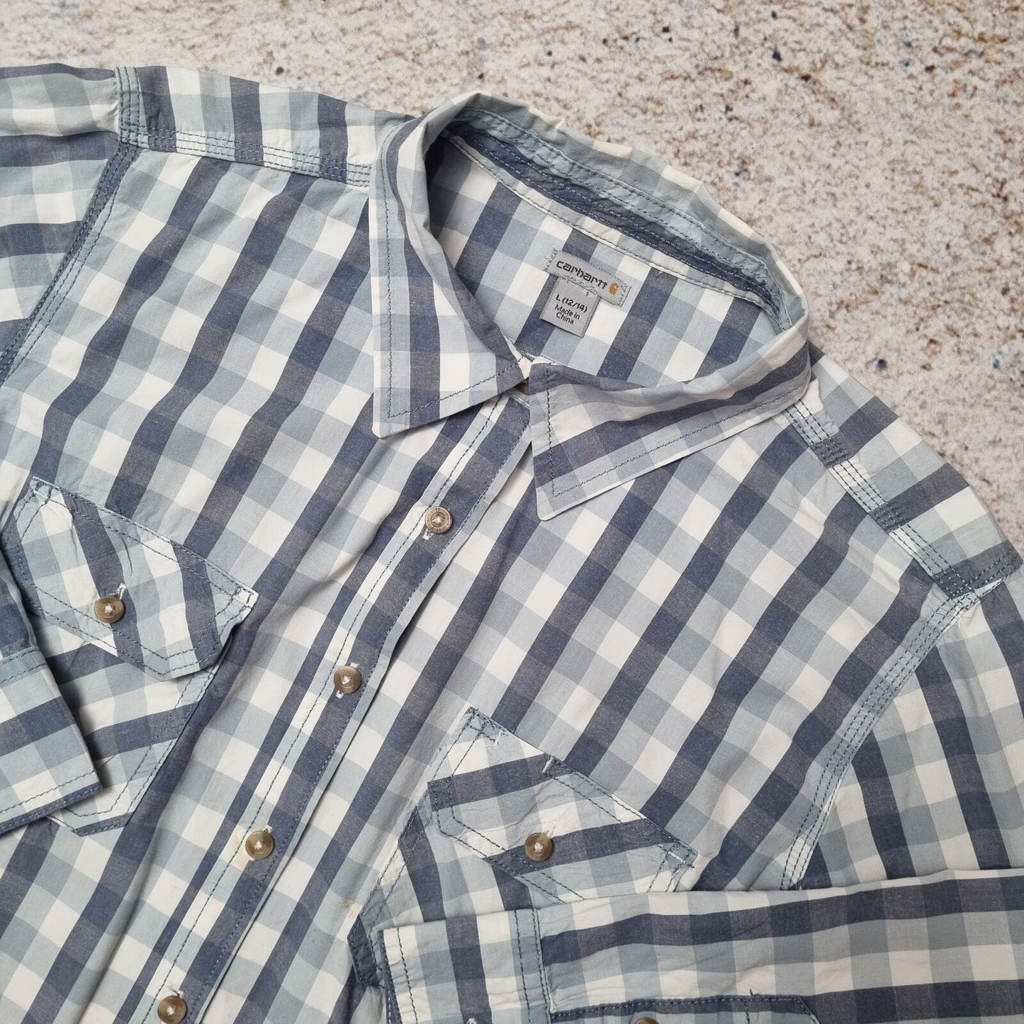 Carhartt SHIRT 3/4 SLEEVE WOMENS CHECK - Blue - Size L