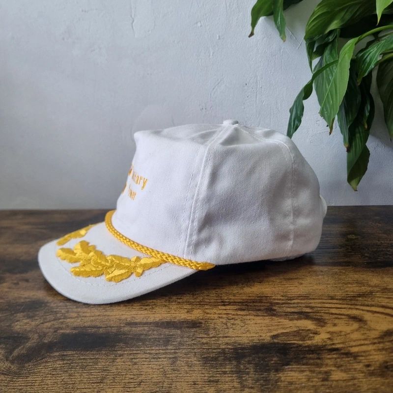 Vintage American Trucker Hat Snapback cap one size adjustable military power white