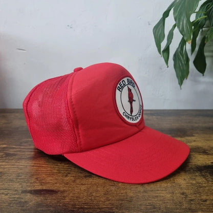 Vintage American Trucker Hat Snapback cap one size red Bird Chrysler dodge dealer