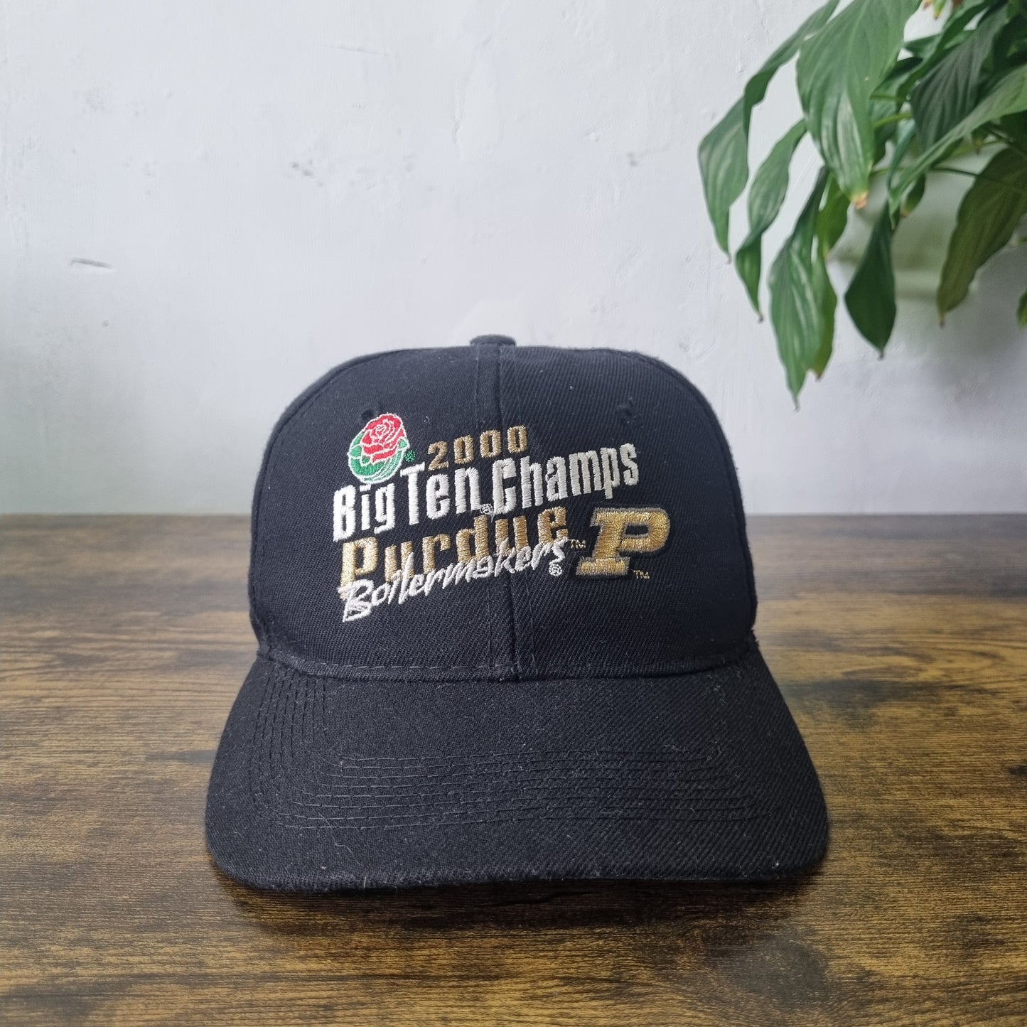 Vintage American Baseball Hat Snapback cap one size adjustable black Purdue