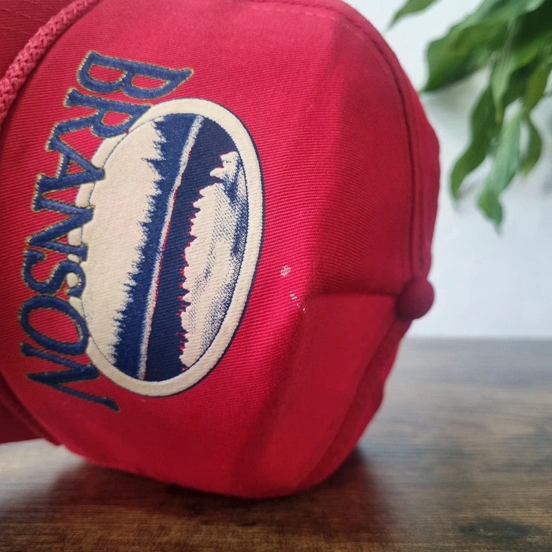 Vintage American Baseball Hat Snapback cap one size adjustable red Branson