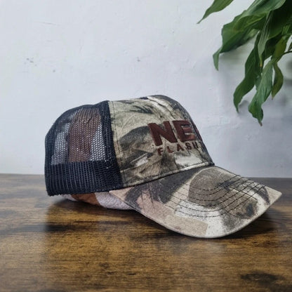 Vintage American Baseball Hat Snapback cap one size khaki brown realtree camo nebo light