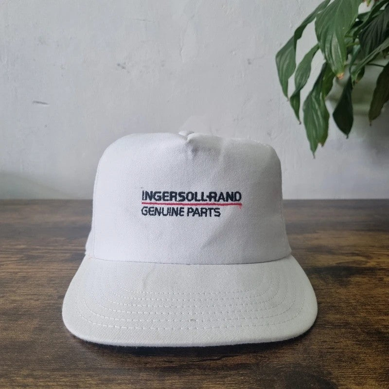 Vintage American Trucker Hat Snapback cap one size white Ingersoll-Rand Genuine Parts