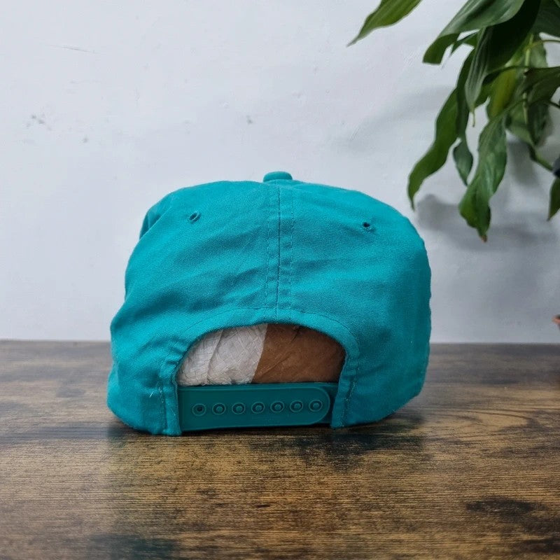Vintage American Trucker Hat Snapback cap one size adjustable green broken wall construction