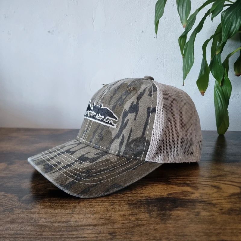 Vintage American baseball Hat Snapback cap one size adjustable khaki beige bottomland camo