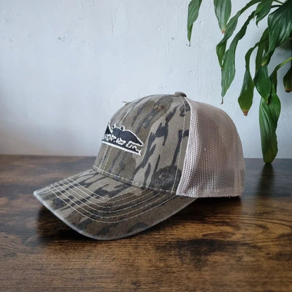 Vintage American baseball Hat Snapback cap one size adjustable khaki beige bottomland camo
