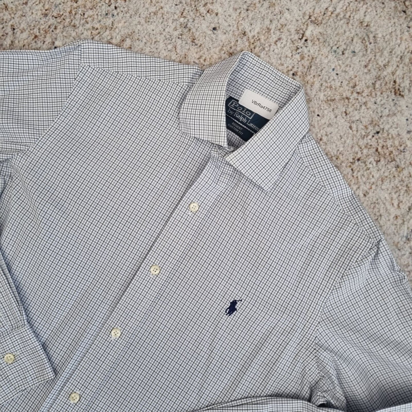 Ralph Lauren OXFORD SHIRT REGENT CUSTOM FIT CHECK - Blue - Size 14.5