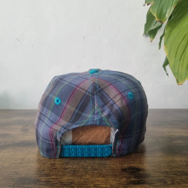 Vintage American Baseball Hat Snapback cap one size adjustable blue Tartan san Antonio texas