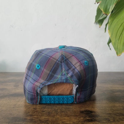 Vintage American Baseball Hat Snapback cap one size adjustable blue Tartan san Antonio texas