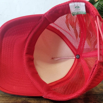 Vintage American Trucker Hat Snapback cap one size adjustable red classic chevy club springfield