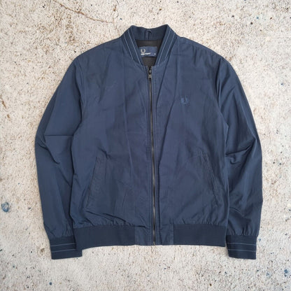 Fred Perry Bomber Jacket - M- Navy Blue