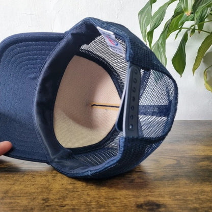 Vintage American Trucker Hat Snapback cap one size adjustable navy fishing novelty
