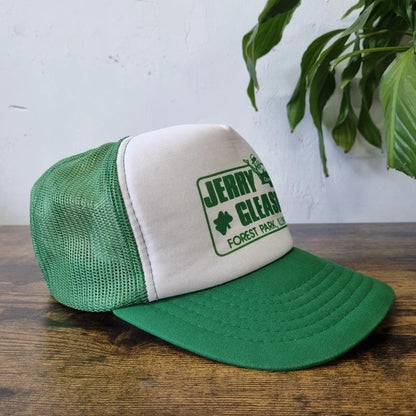 Vintage American Trucker Hat Snapback cap one size adjustable green white jerry gleason