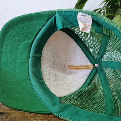 Vintage American Trucker Hat Snapback cap one size adjustable green white jerry gleason