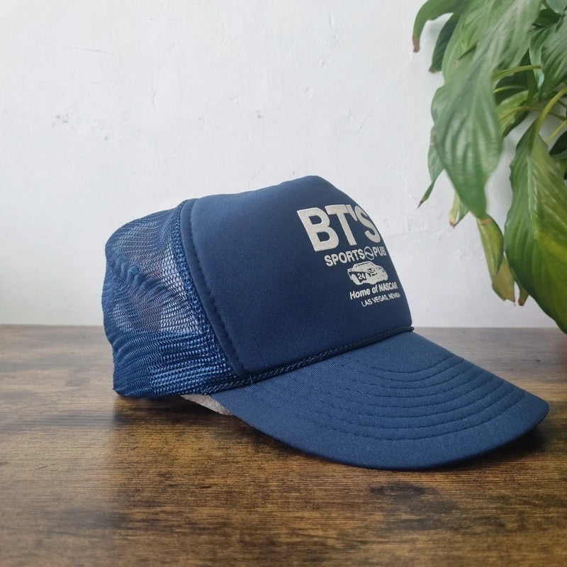 Vintage American Trucker Hat Snapback cap one size adjustable navy BTS nascar